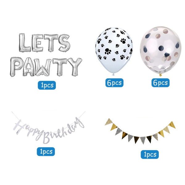 Lets Pawty Party Pack - Blue (34pcs) - Party Balloons from . at DoggyTopia