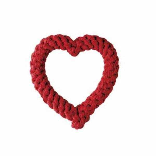 Love Heart Rope Dog Toy - Rope Toys from . at DoggyTopia