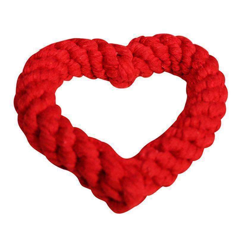 Love Heart Rope Dog Toy - Rope Toys from . at DoggyTopia