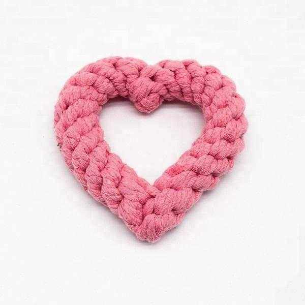 Love Heart Rope Dog Toy - Rope Toys from . at DoggyTopia