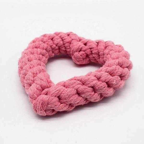 Love Heart Rope Dog Toy - Rope Toys from . at DoggyTopia