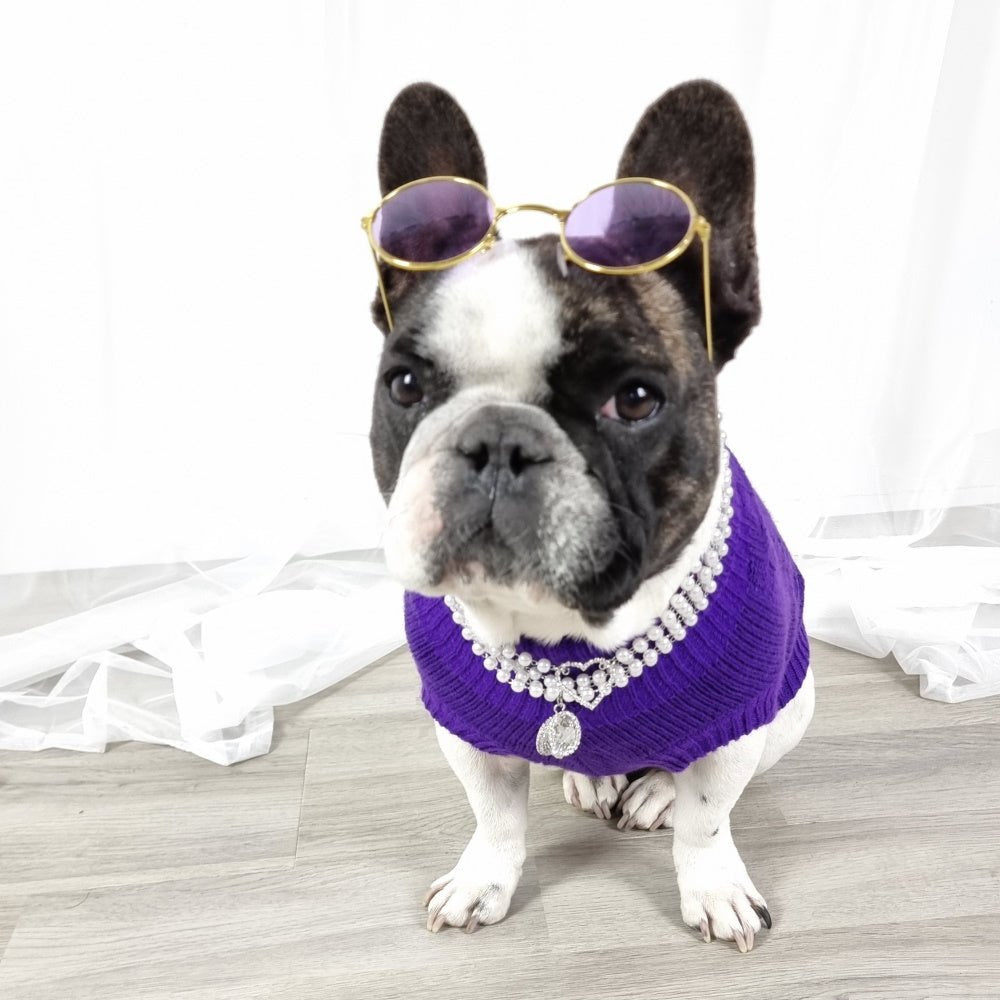 Pearl And Oval Jewel Pendant Dog Necklace - Dog Necklaces from Sale at DoggyTopia