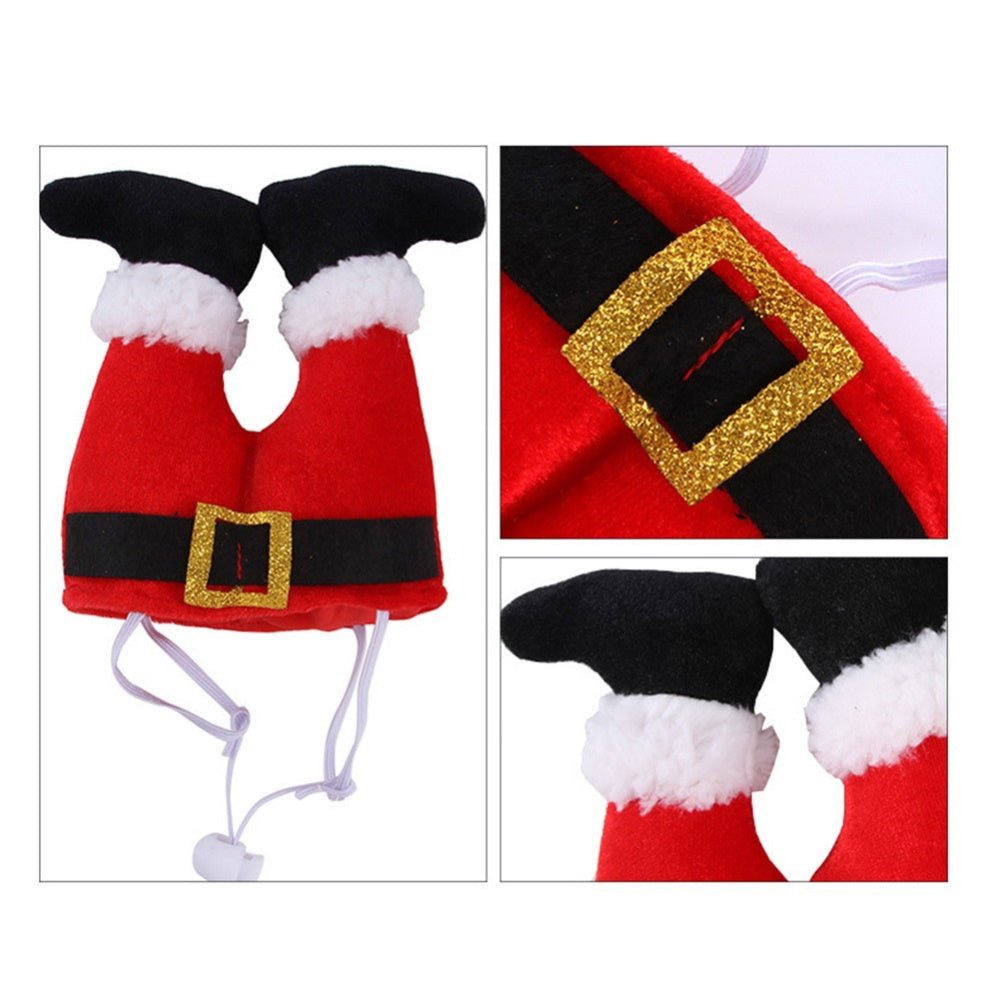 Santa Legs Dog Headpiece - Christmas Costumes from Sale at DoggyTopia