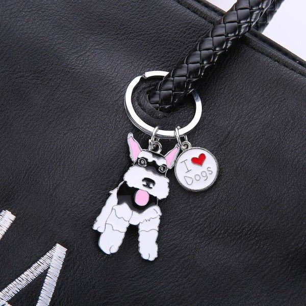 Schnauzer Standing Key Ring - Key Rings from Sale at DoggyTopia