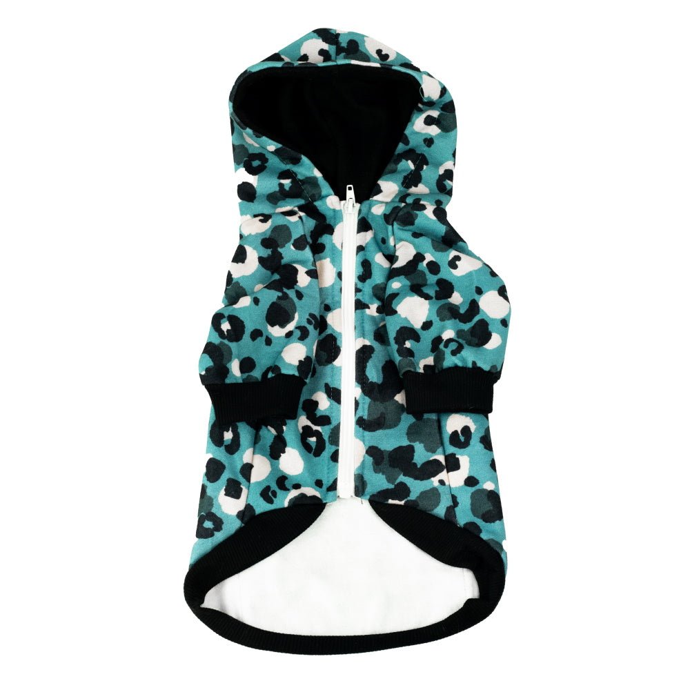 Spot On Leopard Zip Hoodie - Hoodies from Sale at DoggyTopia
