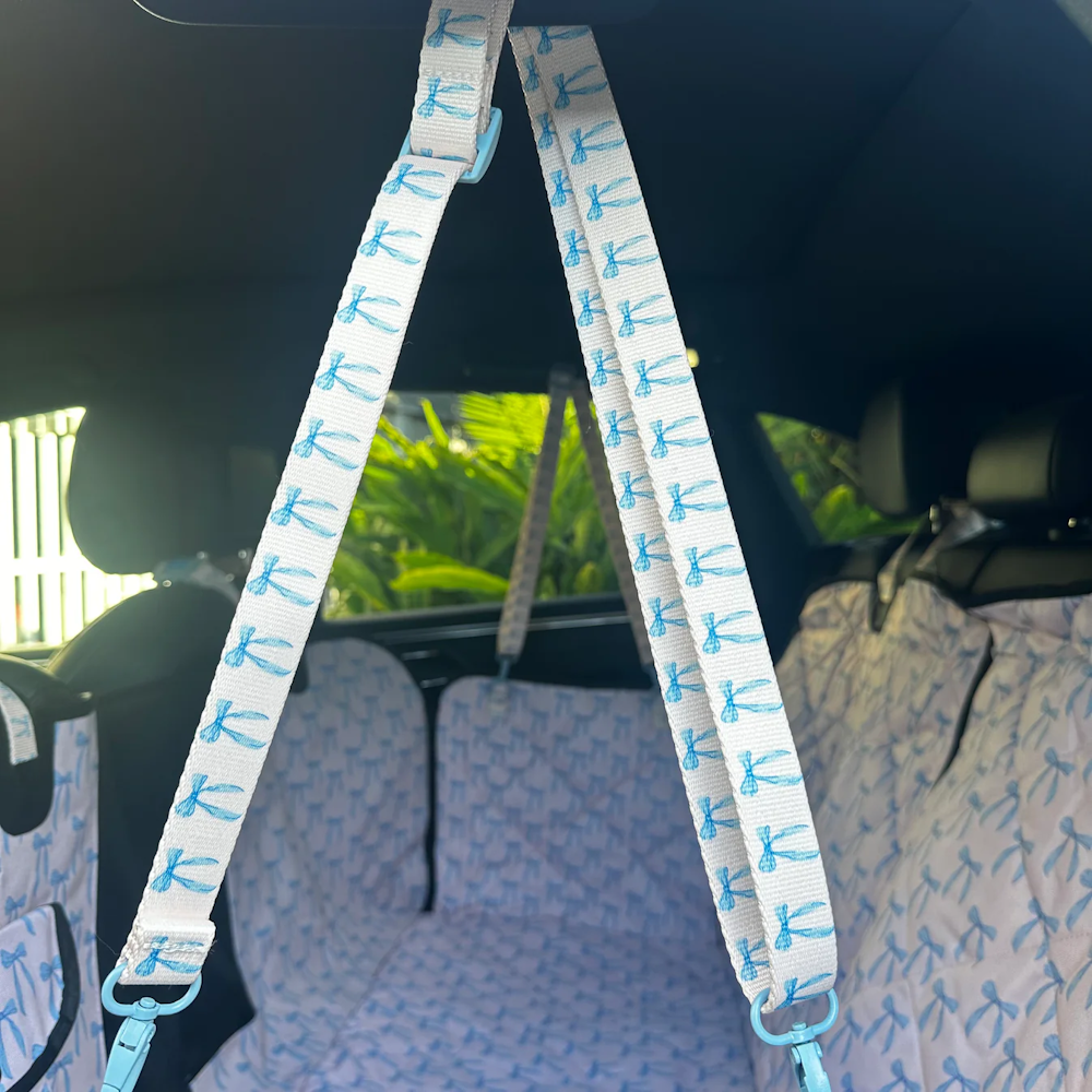 Pablo & Co Baby Blue Bows Deluxe Hammock Car Seat Cover