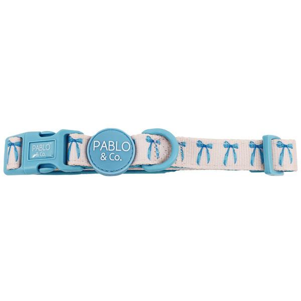 Pablo & Co Baby Blue Bows Dog Collar
