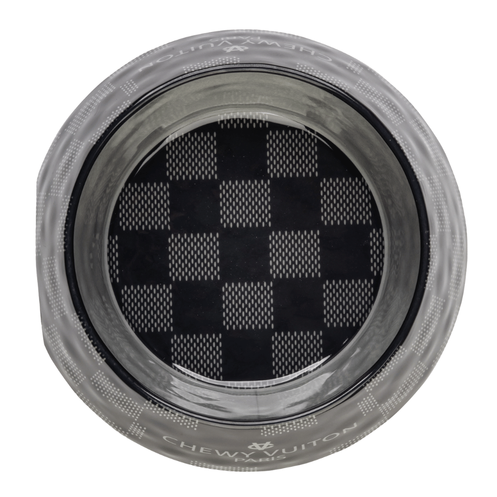 Black Checker Chewy Vuiton Bowl