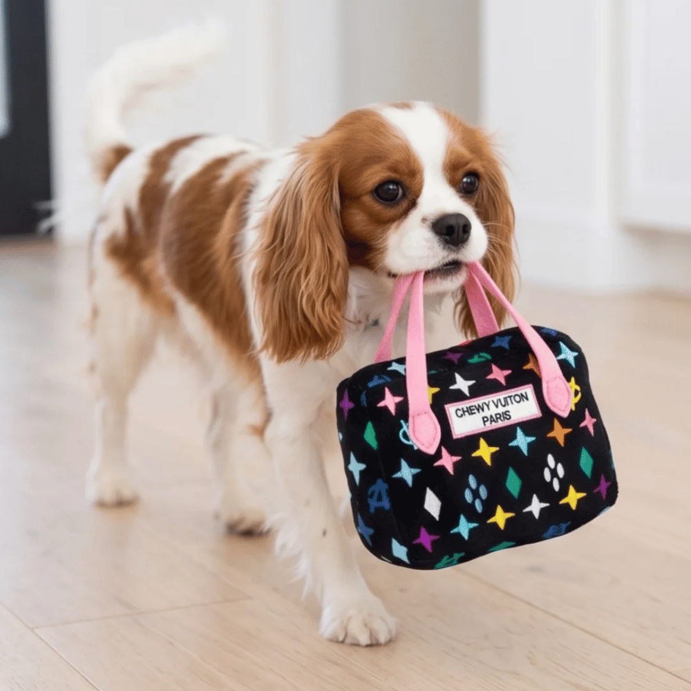 Black Monogram Chewy Vuiton Handbag Dog Toy