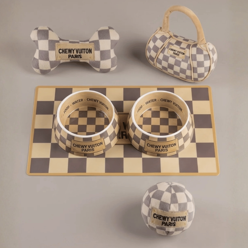 Checker Chewy Vuiton Bowl