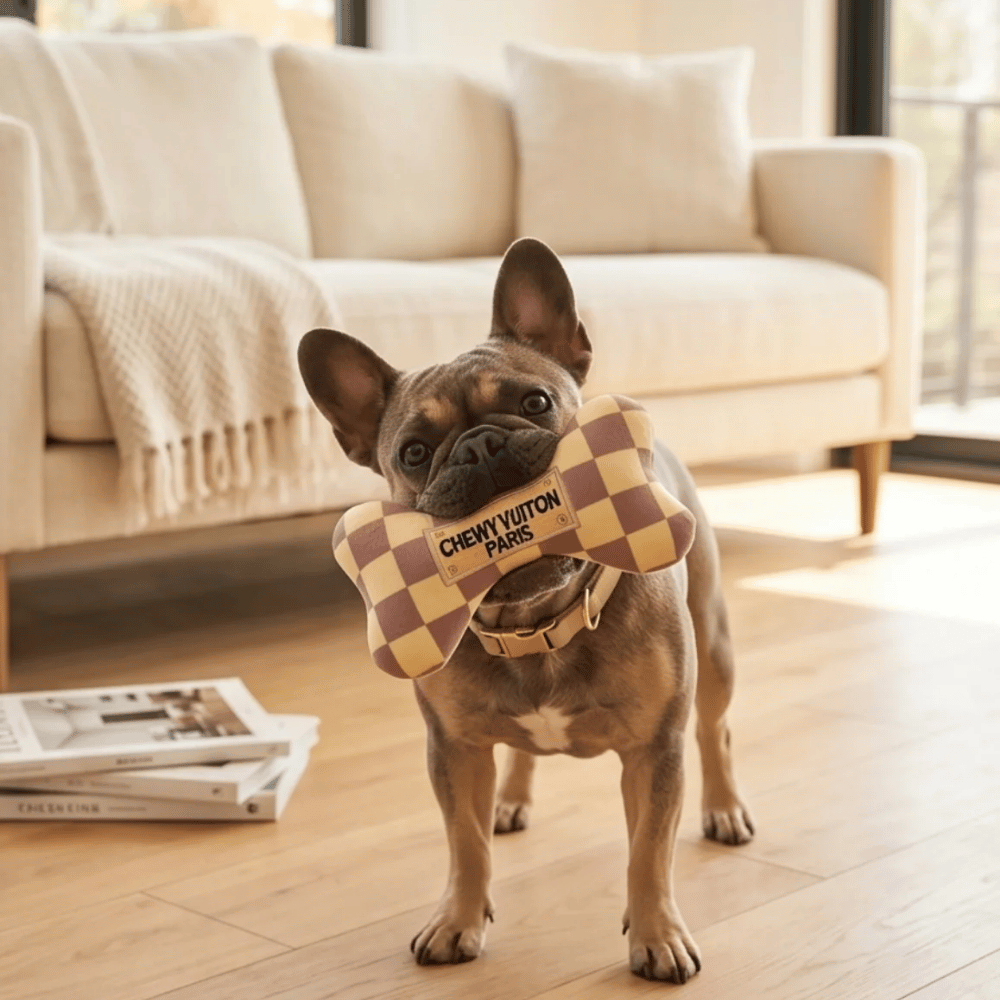 Chewy Vuiton Checker Bone Dog Toy