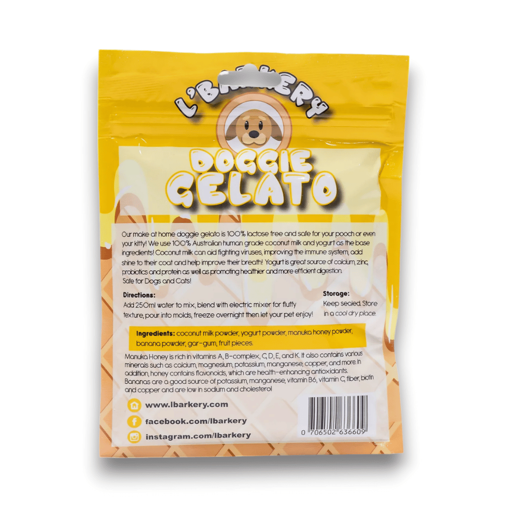 L'Barkery Doggie Gelato - Honey & Banana