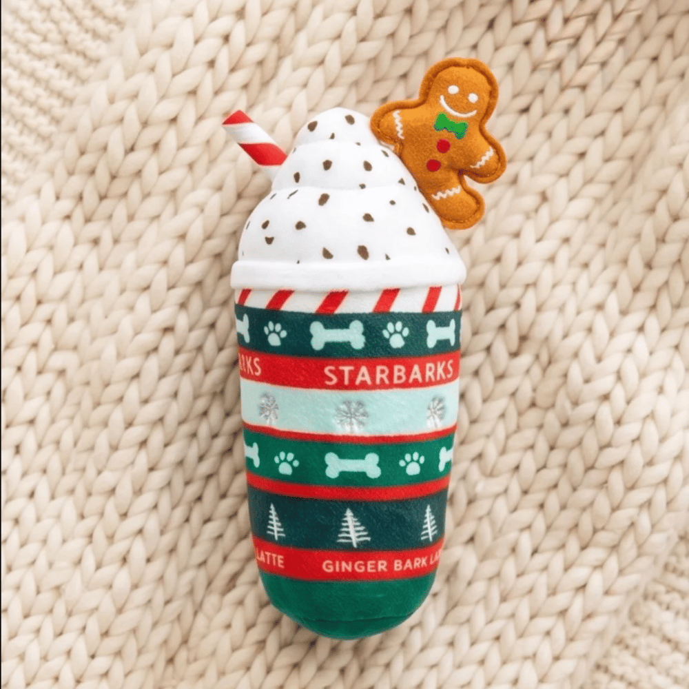 Ginger Bark Latte Christmas Plush Dog Toy