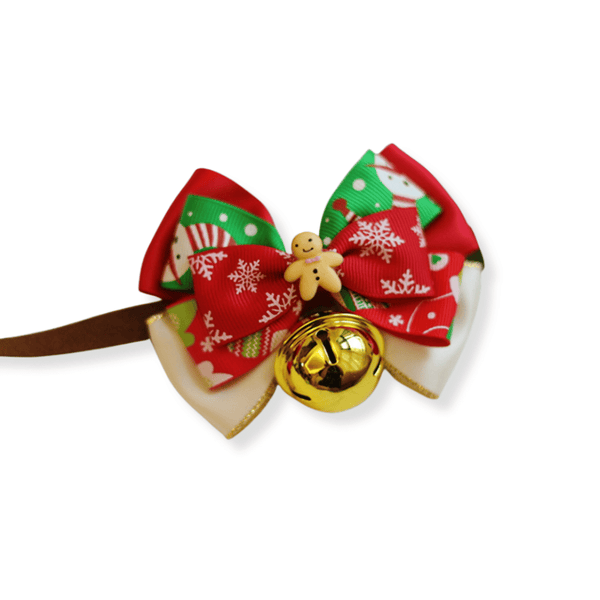 Gingerbread Man Bow Knot Christmas Collar