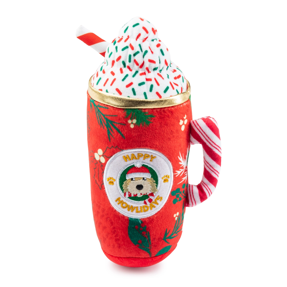 Howliday Cheer Mug Christmas Plush Dog Toy