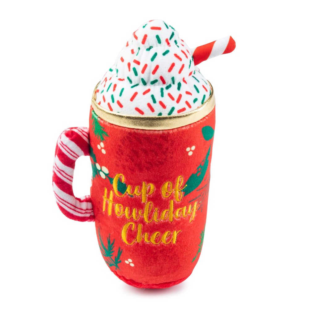 Howliday Cheer Mug Christmas Plush Dog Toy