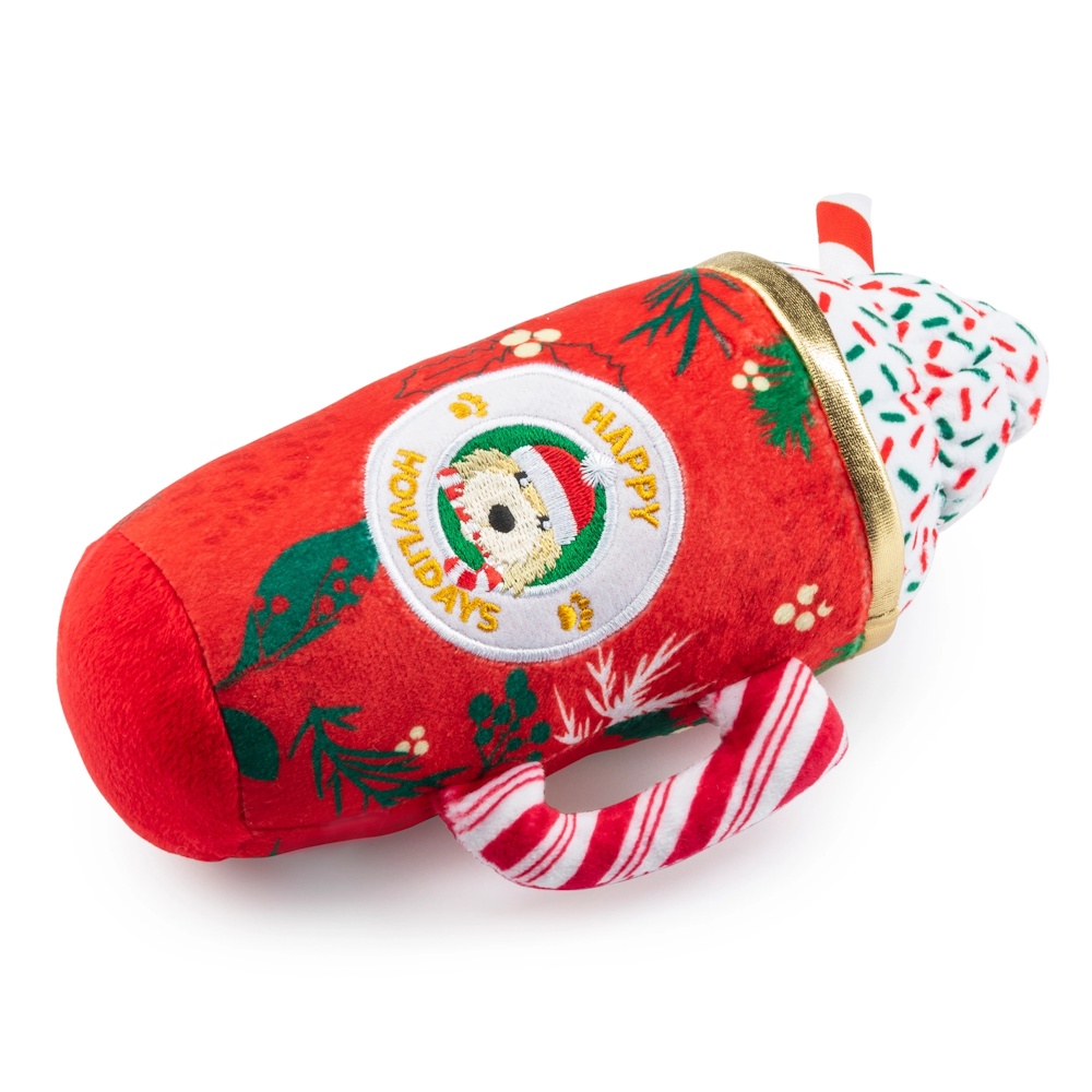 Howliday Cheer Mug Christmas Plush Dog Toy