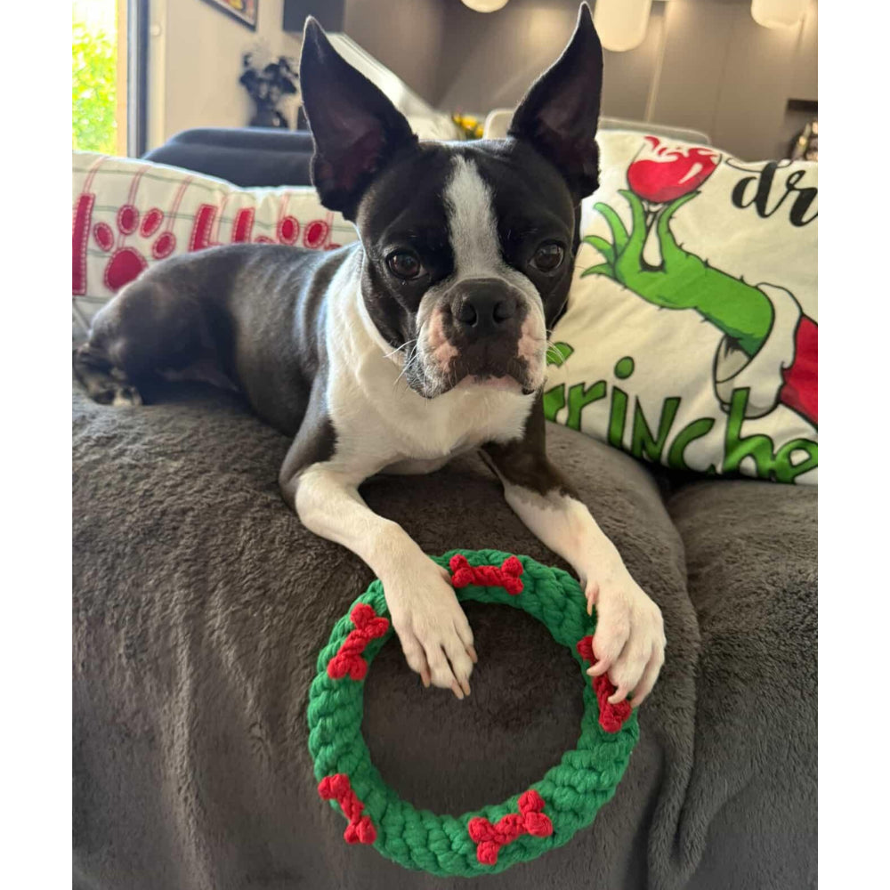 Christmas Wreath Rope Dog Toy
