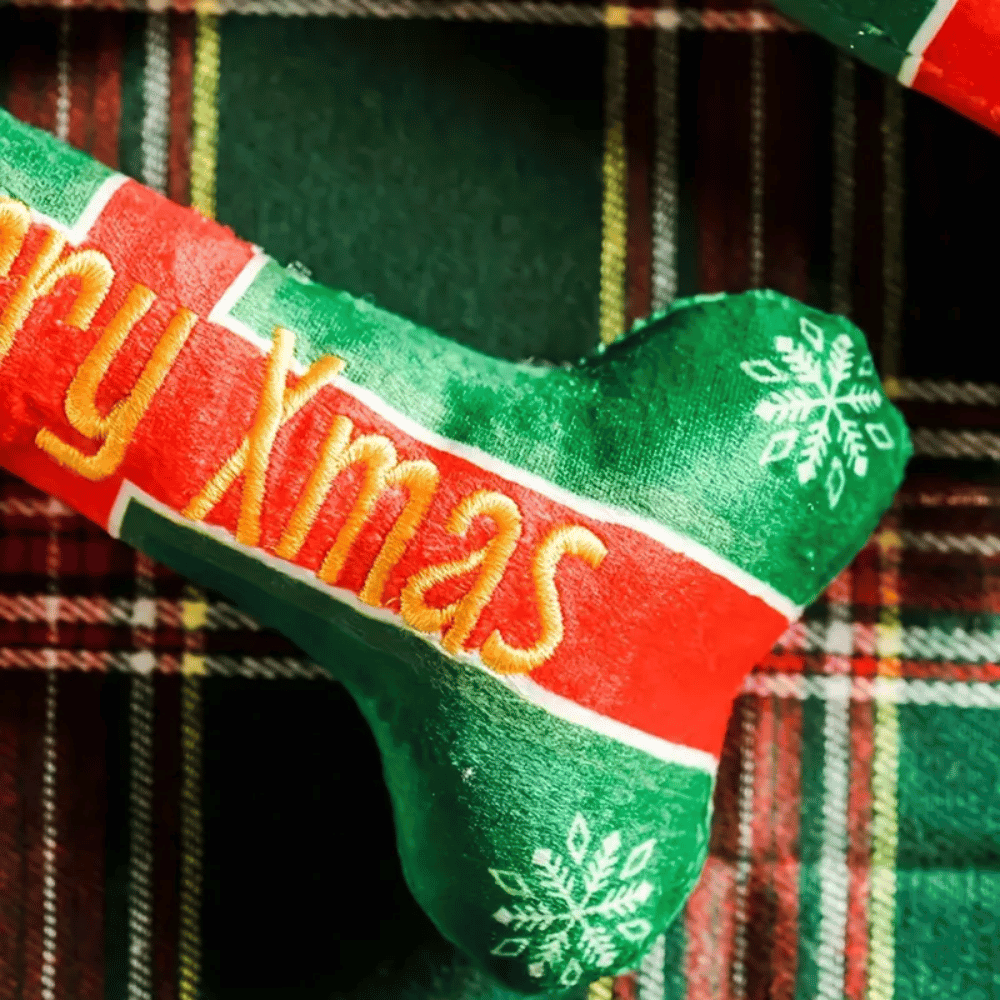 Merry Christmas Gift Plush Bone Dog Toy