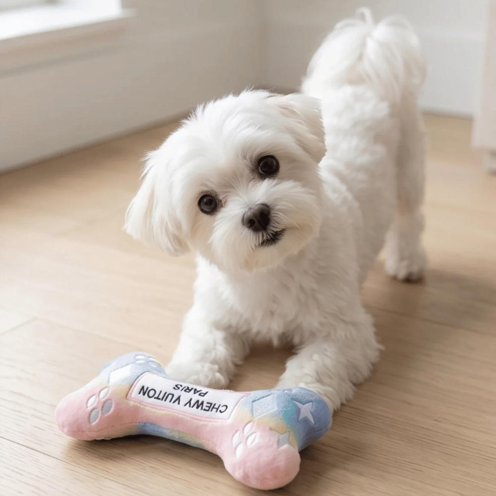 Pink Ombre Chewy Vuiton Bone Toy