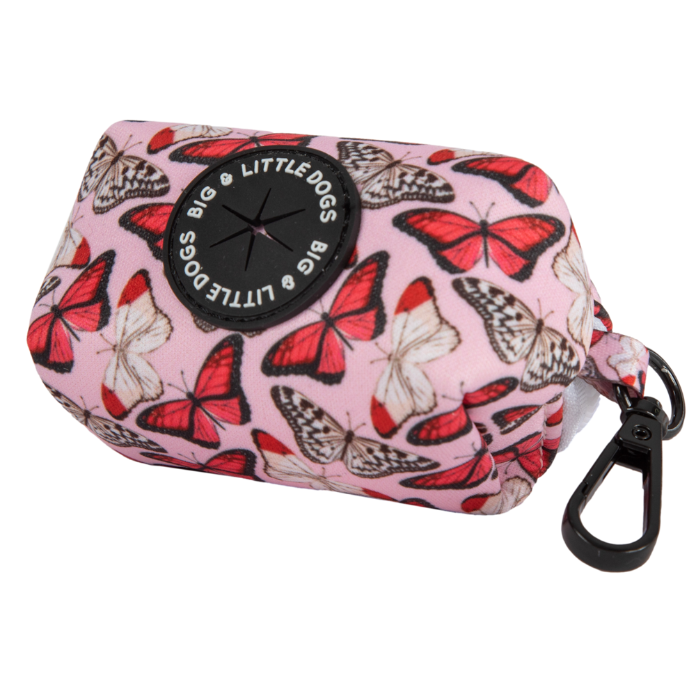 Big & Little Dogs Poop Bag Holder: Pretty Lil Butterfly