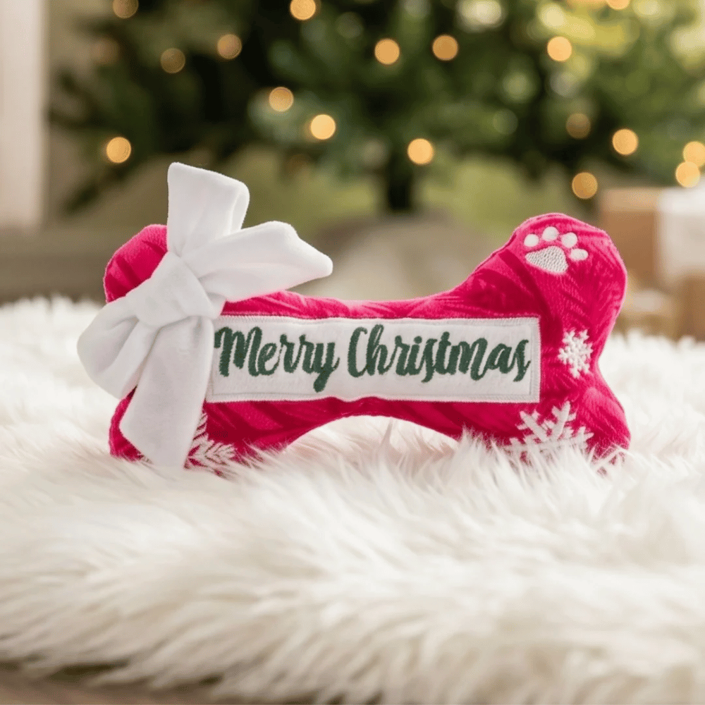 Puppermint Bone Merry Christmas Plush Dog Toy