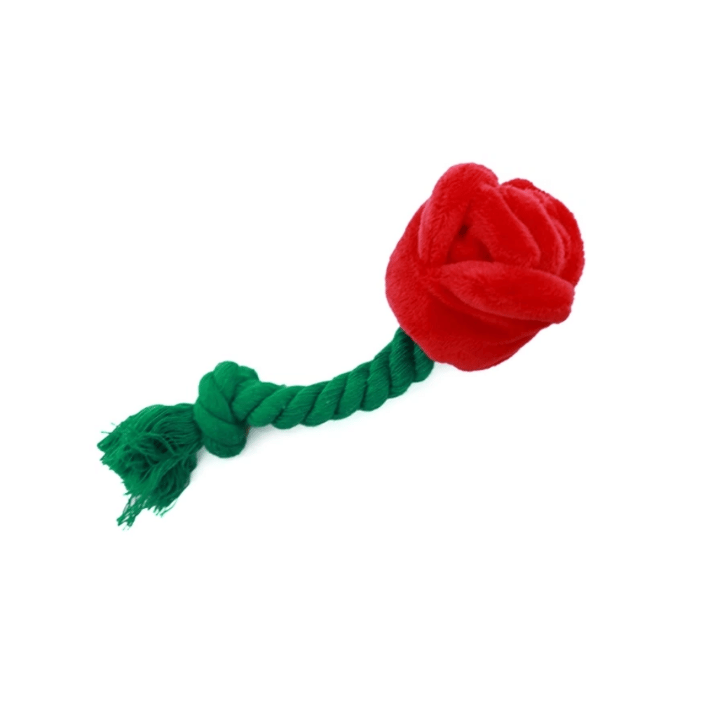 Red Rose Rope Dog Toy