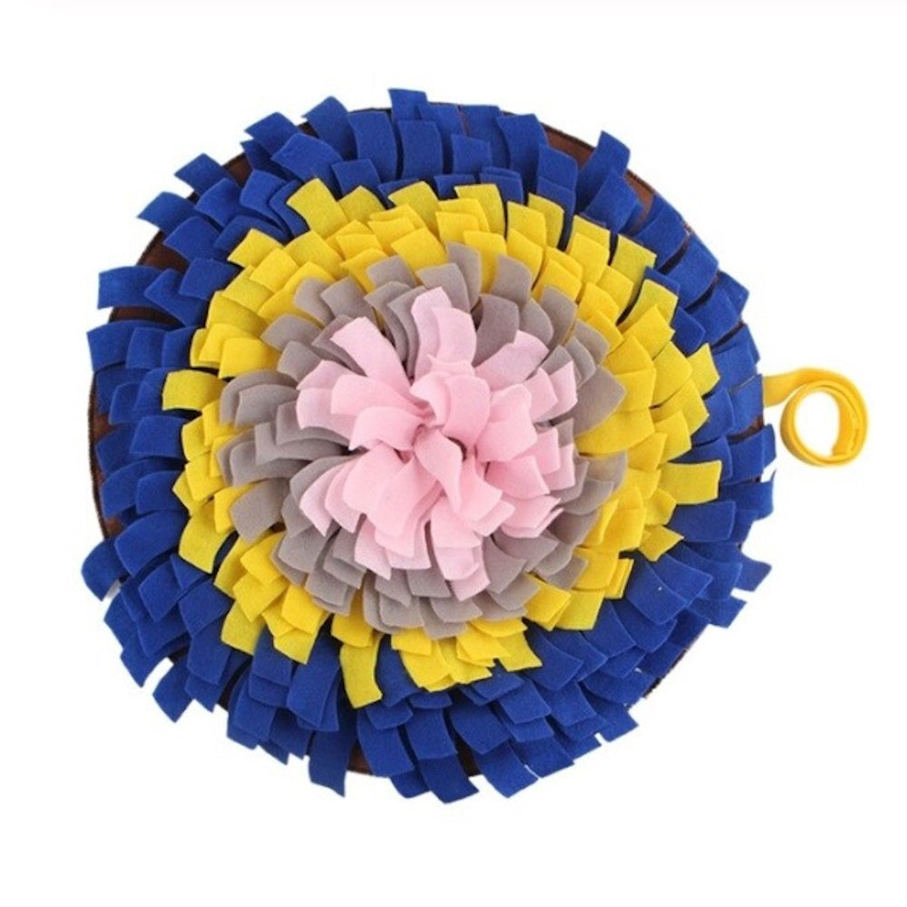 Round Snuffle Mat - Blue & Yellow