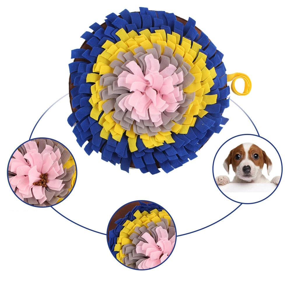 Round Snuffle Mat - Blue & Yellow