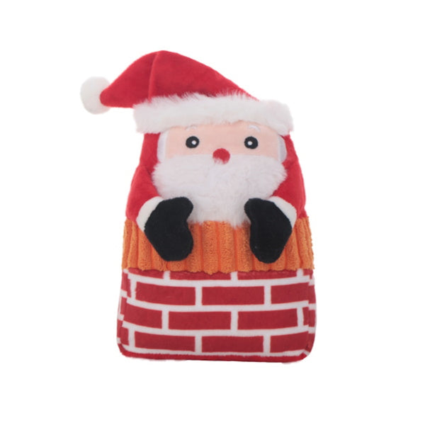 Santa In Chimney Dog Toy