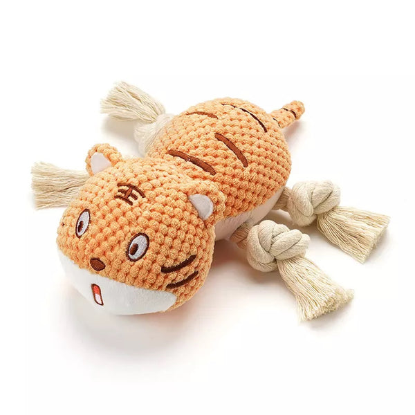 Terry Tiger Rope Squeaker Toy