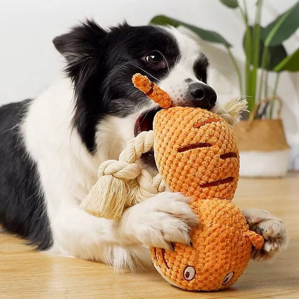 Terry Tiger Rope Squeaker Toy