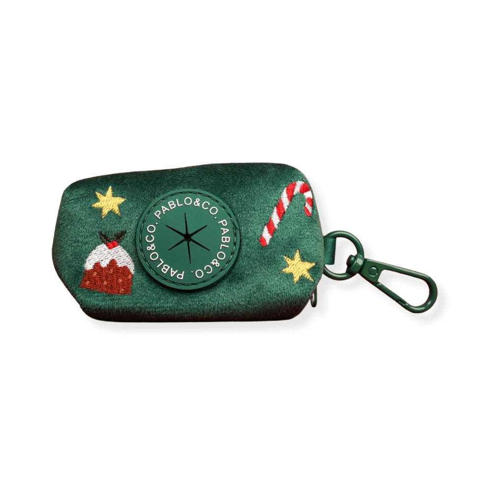 Pablo & Co Tis' the Season Dots Poop Bag Holder Velvet