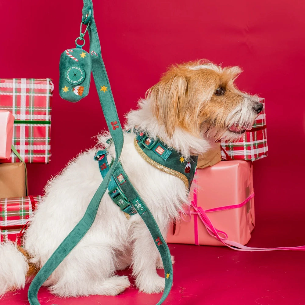 Pablo & Co Tis' the Season Dots Poop Bag Holder Velvet