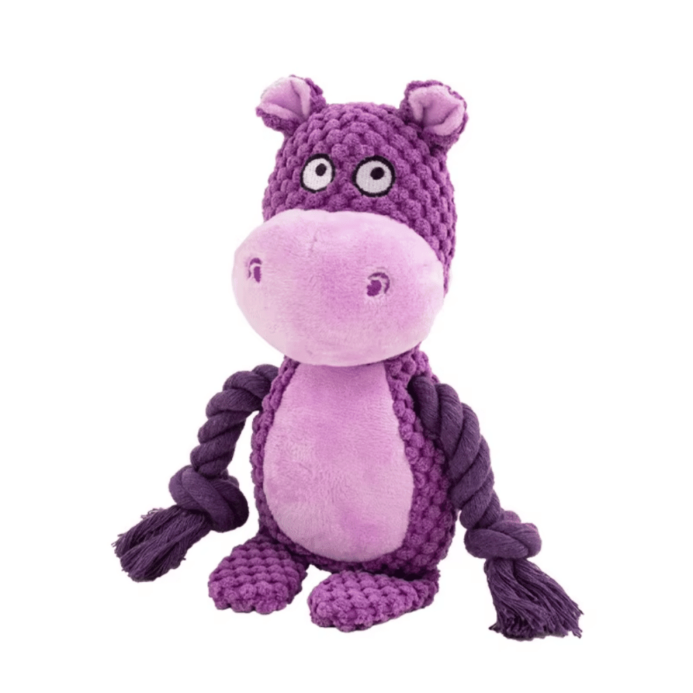 Henry Hippo Rope Corduroy Dog Toy - Plush and Rope Toys from . at DoggyTopia