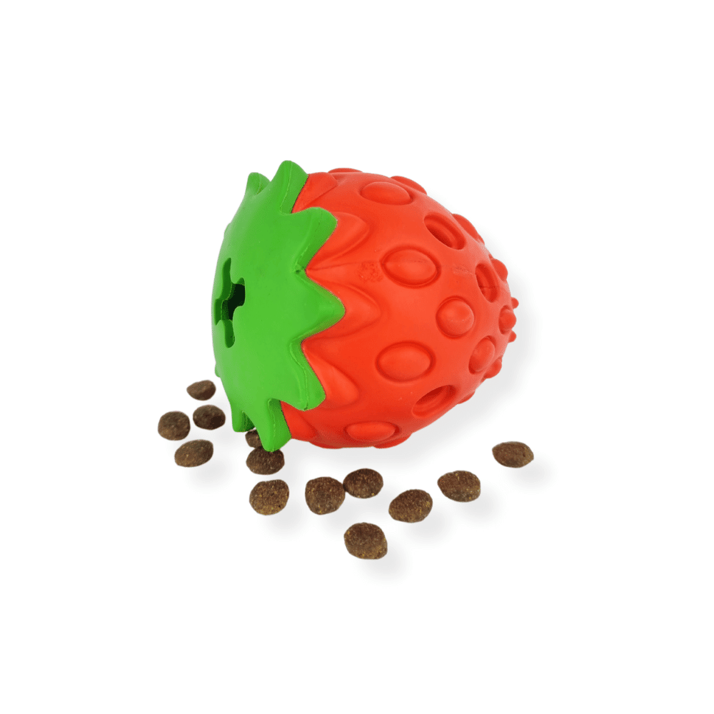 Strawberry Treat Dispenser Toy - Enrichment Toys from . at DoggyTopia