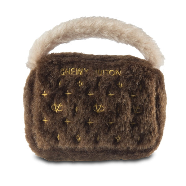 Chewy Vuiton Checker Handbag Dog Toy, DoggyTopia