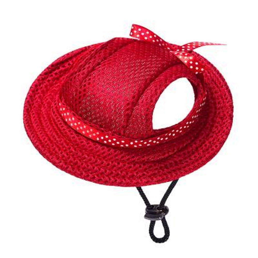 Full Brim Dog Sun Hat Red