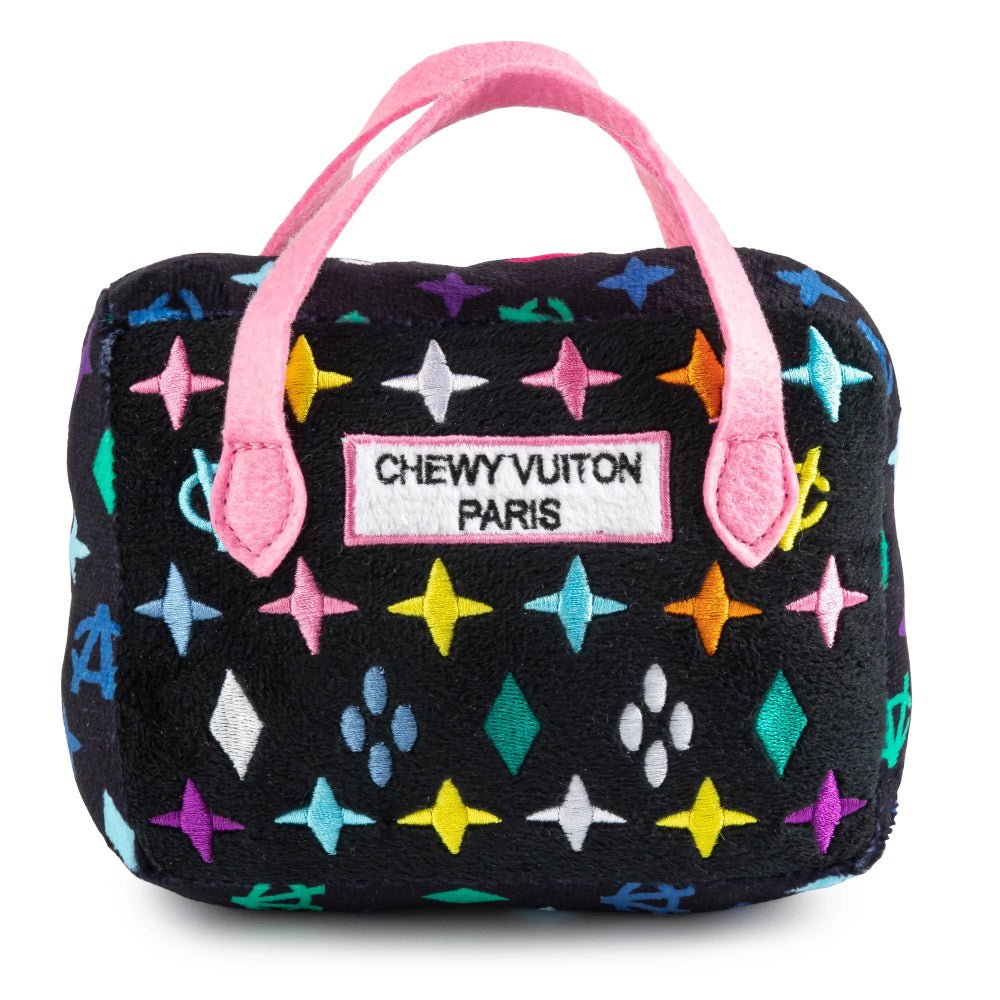 Black Monogram Chewy Vuiton Handbag Dog Toy - Designer Toys from Haute Diggity Dog at DoggyTopia