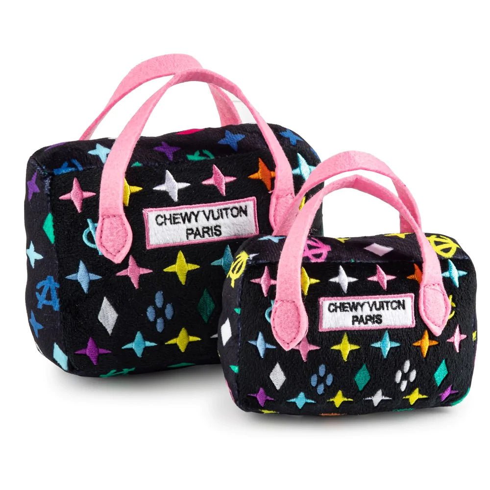 Black Monogram Chewy Vuiton Handbag Dog Toy - Designer Toys from Haute Diggity Dog at DoggyTopia