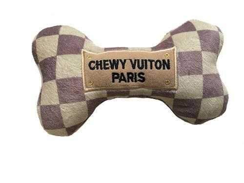 Chewy Vuiton Checker Bone Dog Toy, DoggyTopia