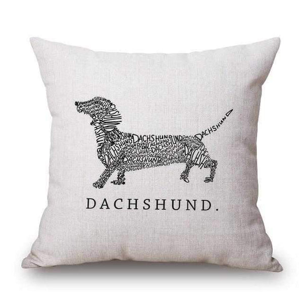 Dachshund Cushion Word Silhouette Throw CushionDoggyTopia