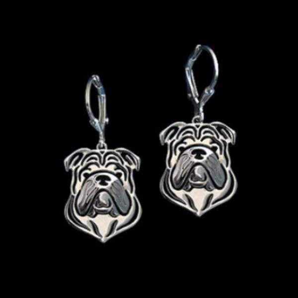 Dog Earrings - Bulldog - Earrings from . at DoggyTopia