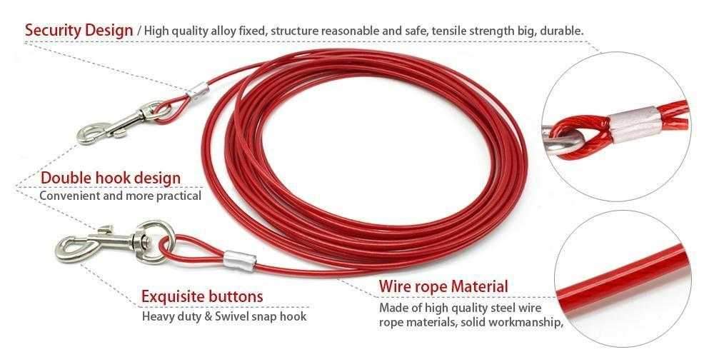 Heavy Duty Tie Out Cable 5 Meters - Tie Out Cables from . at DoggyTopia