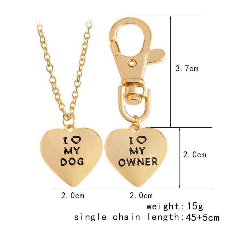 "I ❤ MY DOG" Necklace and "I ❤ MY OWNER" Collar Charm - Necklaces from Sale at DoggyTopia