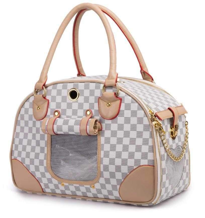 Luxe Checker Bowling Tote Dog Carrier - Dog Carriers from . at DoggyTopia