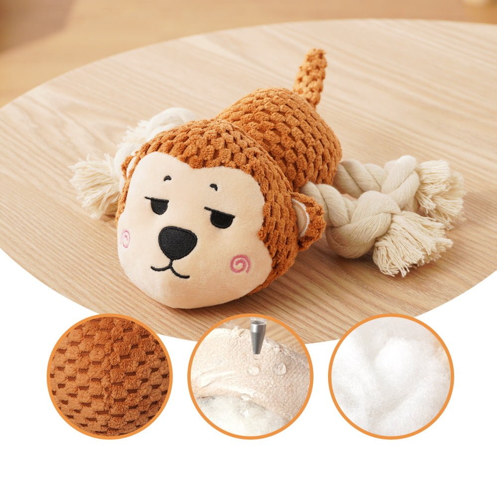 Marley Monkey Rope Squeaker Toy - Plush and Rope Toys from . at DoggyTopia