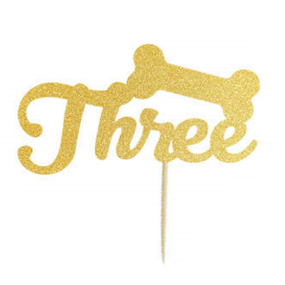 Number Three - Dog Cake Topper - Cake Toppers from . at DoggyTopia