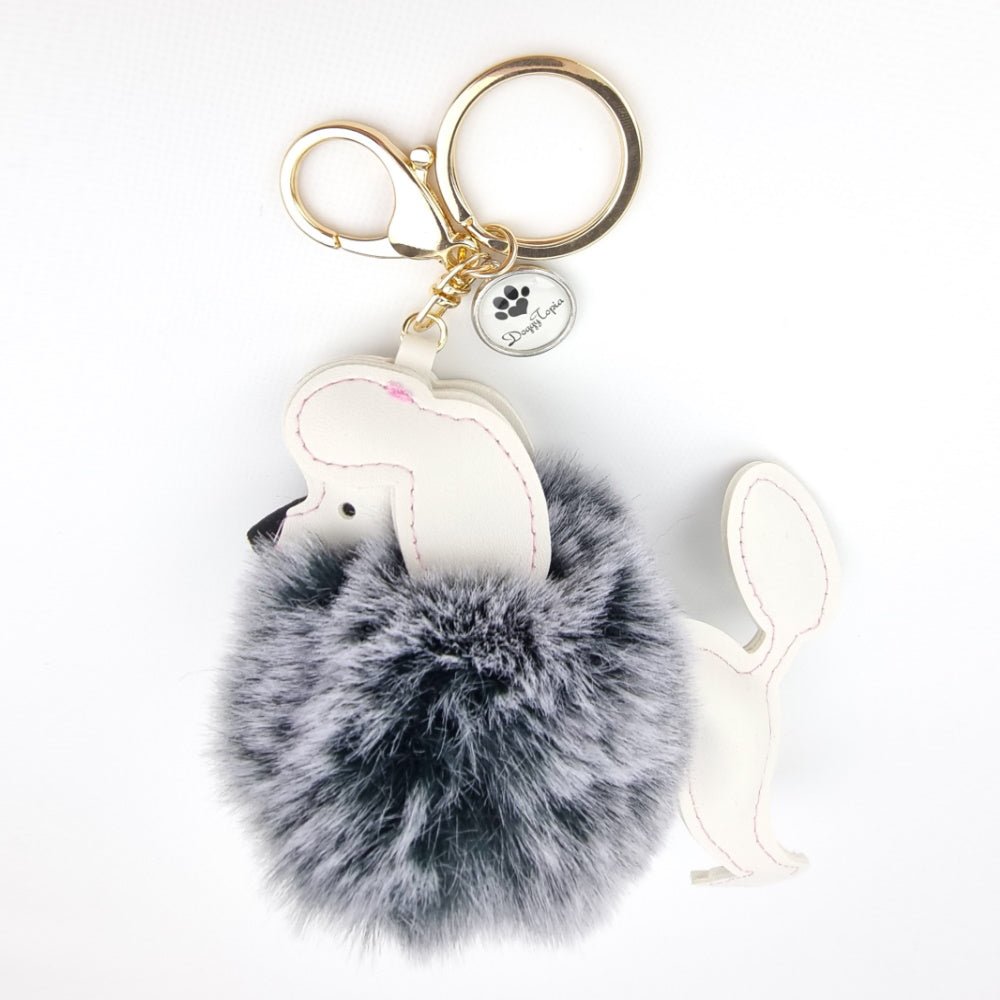 Poodle Pom Pom Key Ring - Key Rings from . at DoggyTopia