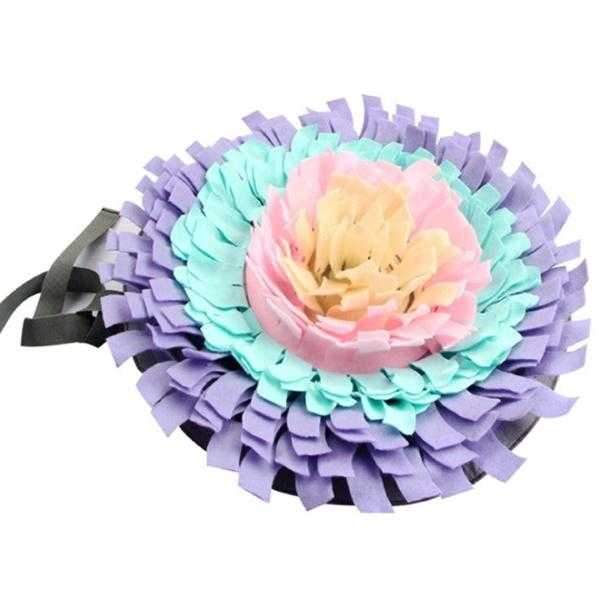 Round Snuffle Mat - Lilac, Aqua & Pink - Snuffle Mats from . at DoggyTopia